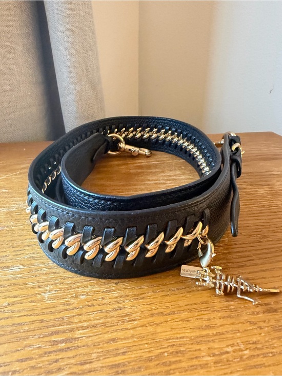 Coach Handbags - RARE COACH REXY Black Leather Gold Chain Bag Strap